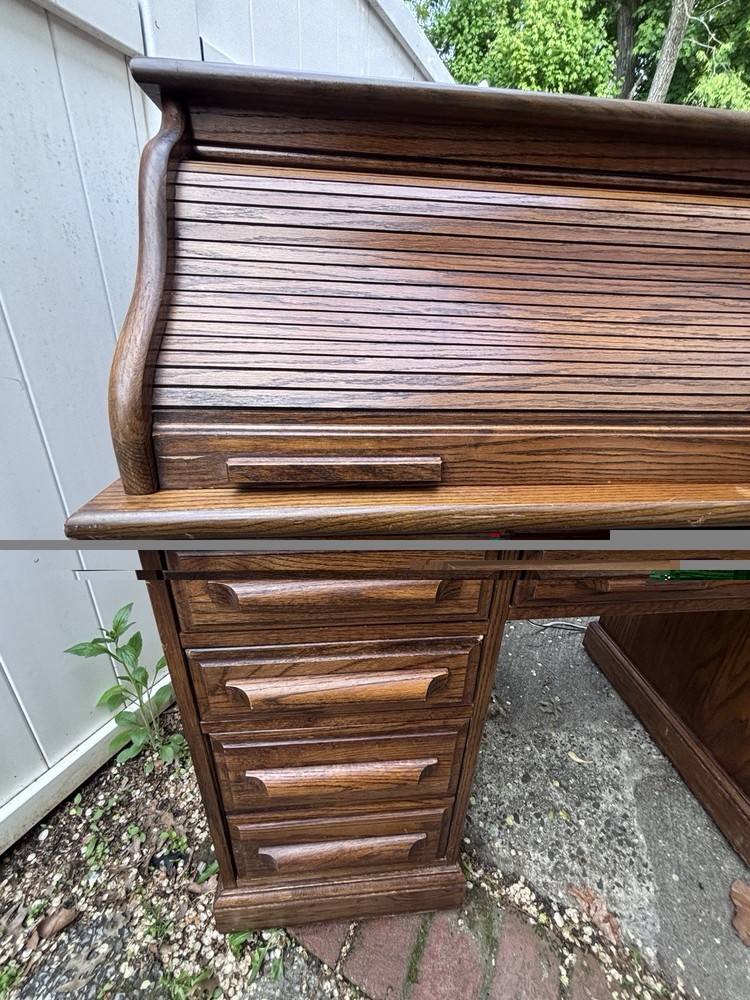 Arts & Crafts Solid Oak Roll Top Desk