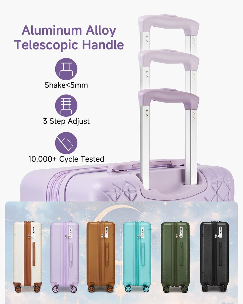 Luggage Expandable Hard Shell Rolling Suitcase with Spinner Wheels Hard Purple
