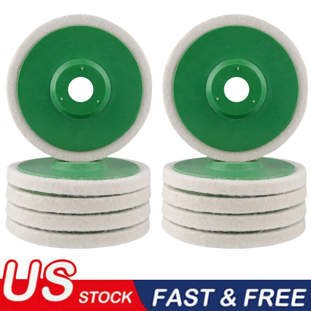 10-100x 4'' Wool Buffing Wheel Felt Pads Buffer Discs Angle Grinder Polishing US