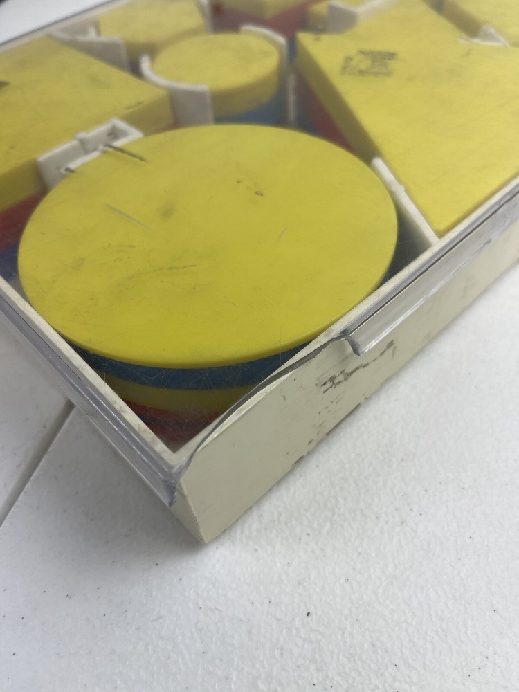 ATTRIBUTE LOGIC BLOCKS Plastic-Item includes Storage Box (missing Pieces)