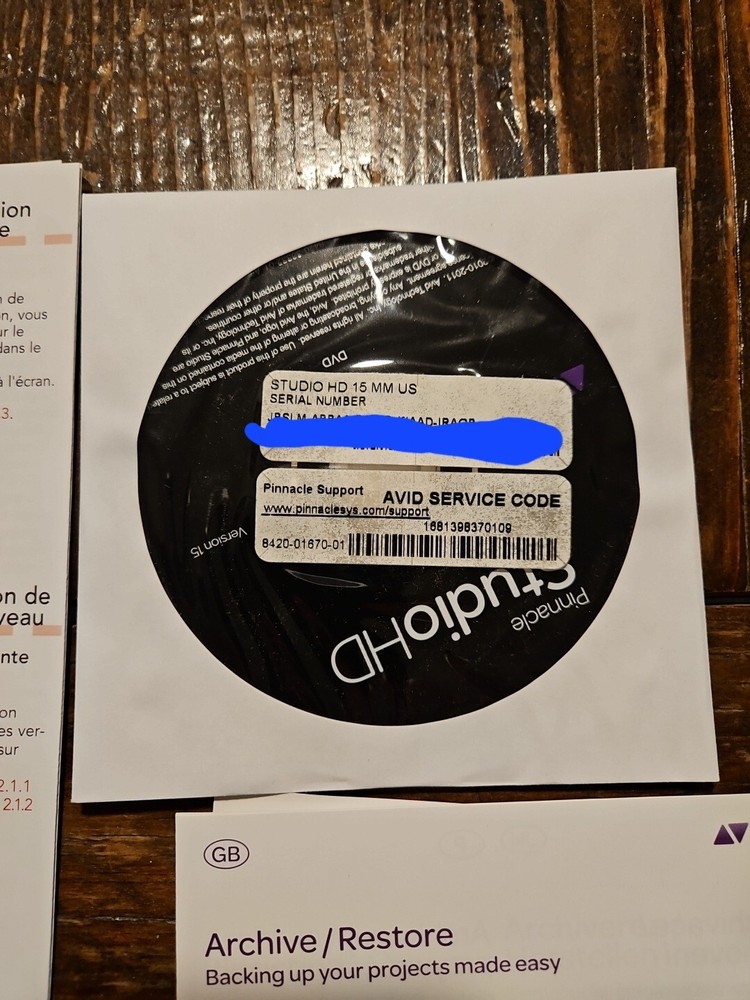 Pinnacle StudioHD Version 15 Software DVD W/Activation Key