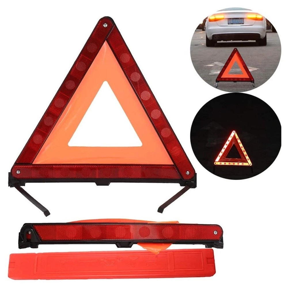 Large Reflective Car Warning Triangle Breakdown Hazard Road EU Emergency
