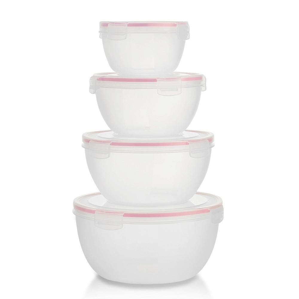 Komax Biokips Mixing Bowls with Lids Set – Multi-Use, Stackable clear