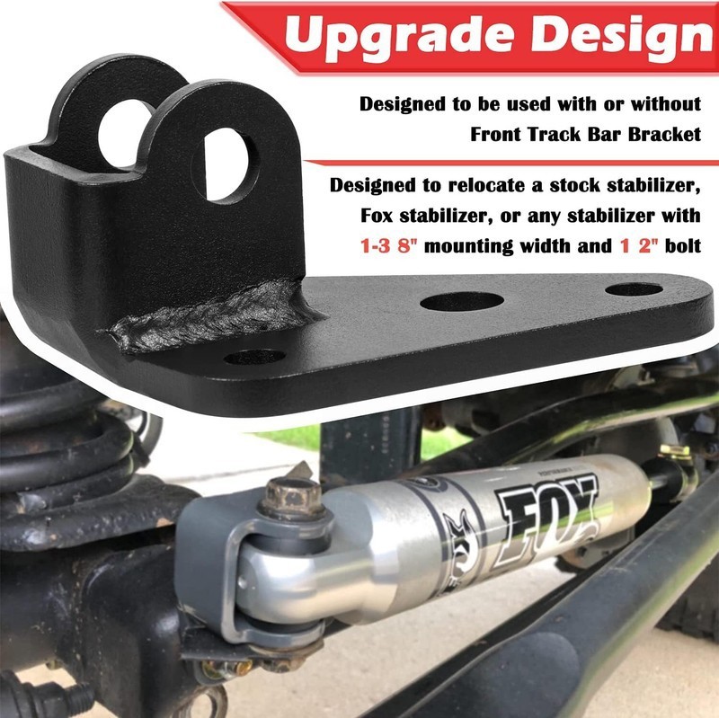 8007 Steering Stabilizer Relocation Bracket Replacement for Wrangler JK 2007-18