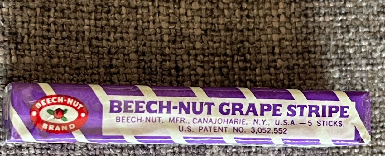 Vintage 1960’s BEECH-NUT GRAPE STRIPE GUM PACK Sealed NOS Mint Condition!!