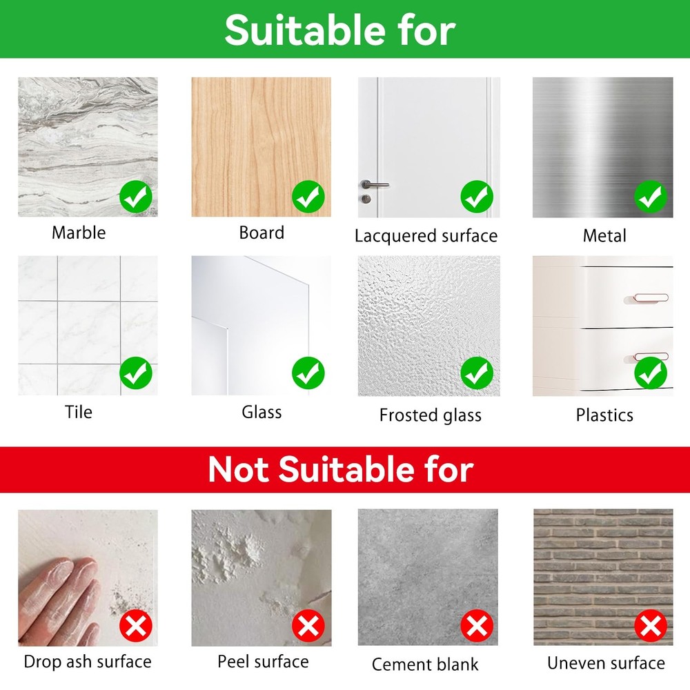 GETRIC 15 Pack Shower Caddy Adhesive Replacement, Transparent