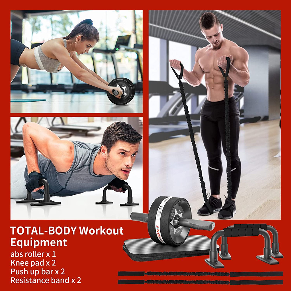 Ab Rollers Wheel Kit, Exercise Wheel Core Strength Training Abdominal Roller Set