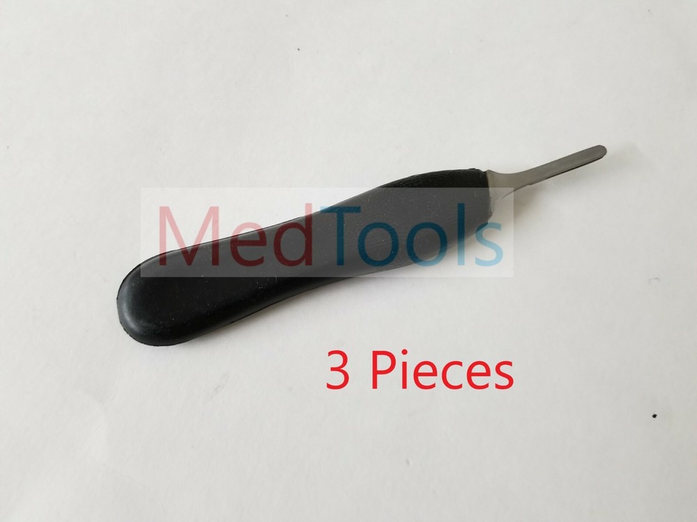3 Scalpel Handle #4 Black Plastic Grip Surgical ENT Instruments