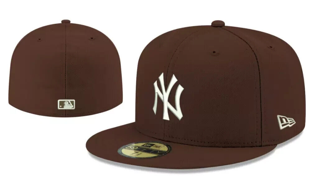 Brown Men New York NYY MLB Yankees Basic 59FIFTY Fitted Cap - 5950 Baseball Hat