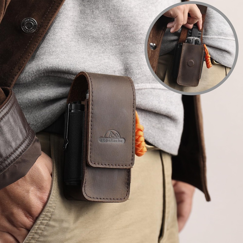 Multitool Sheath for Men Belt Leather Multitool Holster EDC Belt Organizer ...