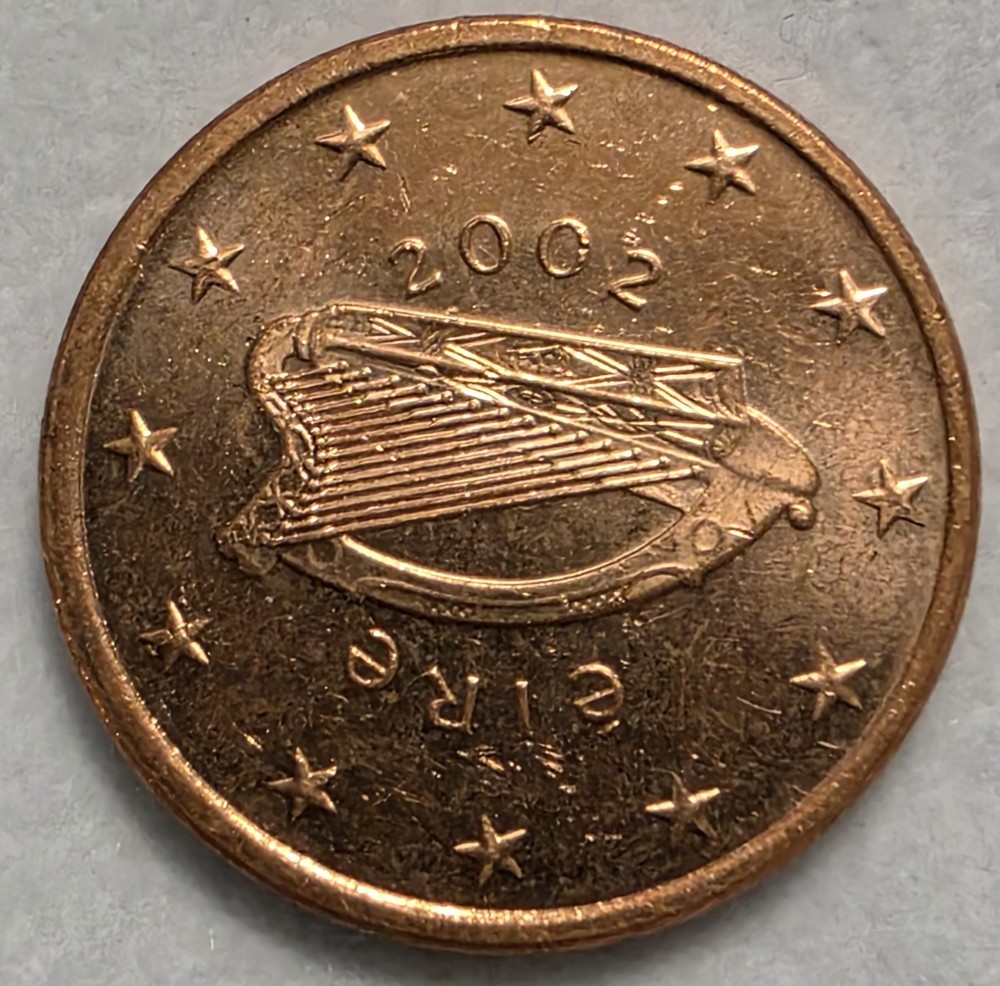2002 Ireland 5 Euro Cent Coin From Mint Roll