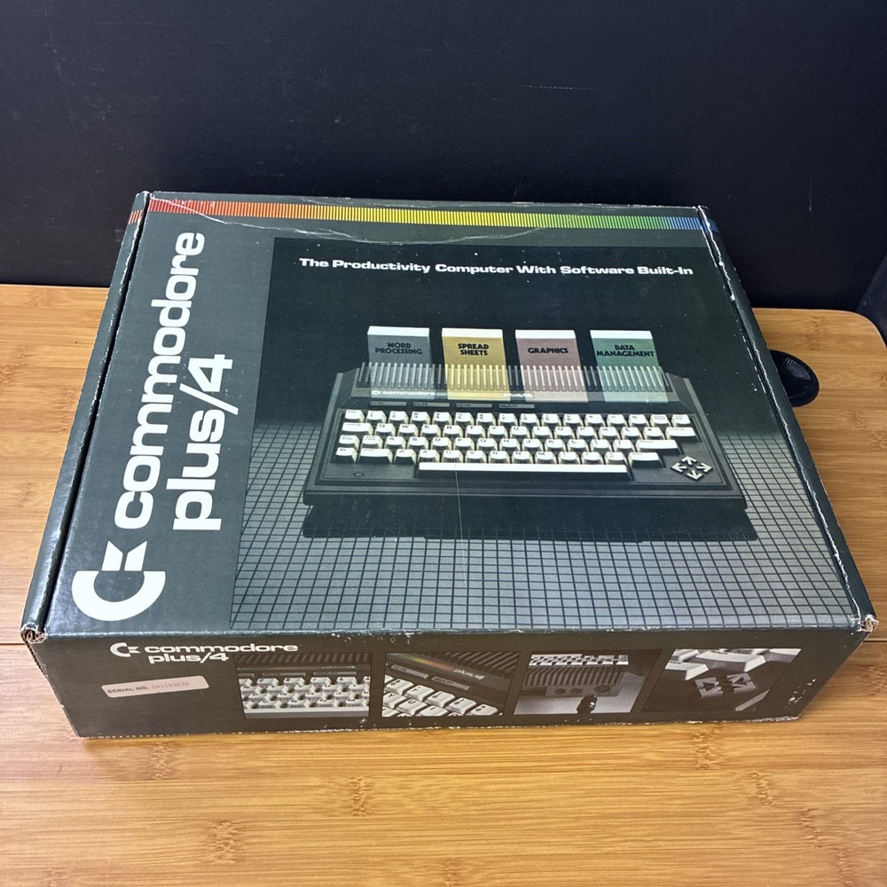 Commodore Plus/4 Vintage Home Computer with Box, Accessories, Manuals Untested