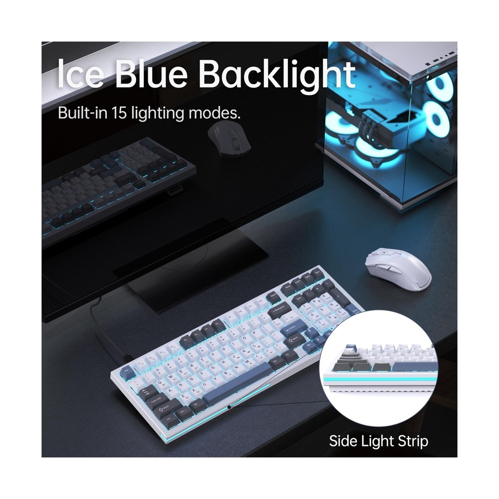 KEMOVE K98SE Mechanical Gaming Keyboard, 98 Keys LED Backlit Programmable Key...