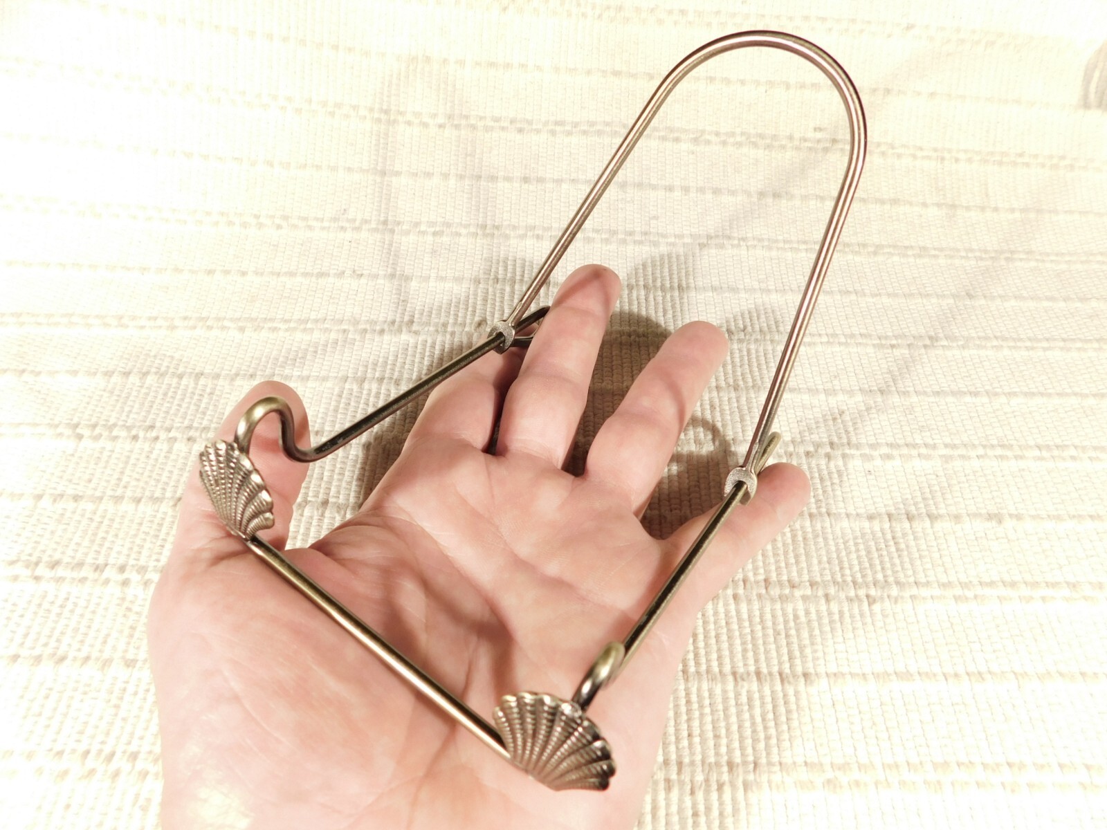 Easel Display Stand Metal Medium Size Adjustable Sea Shell Design