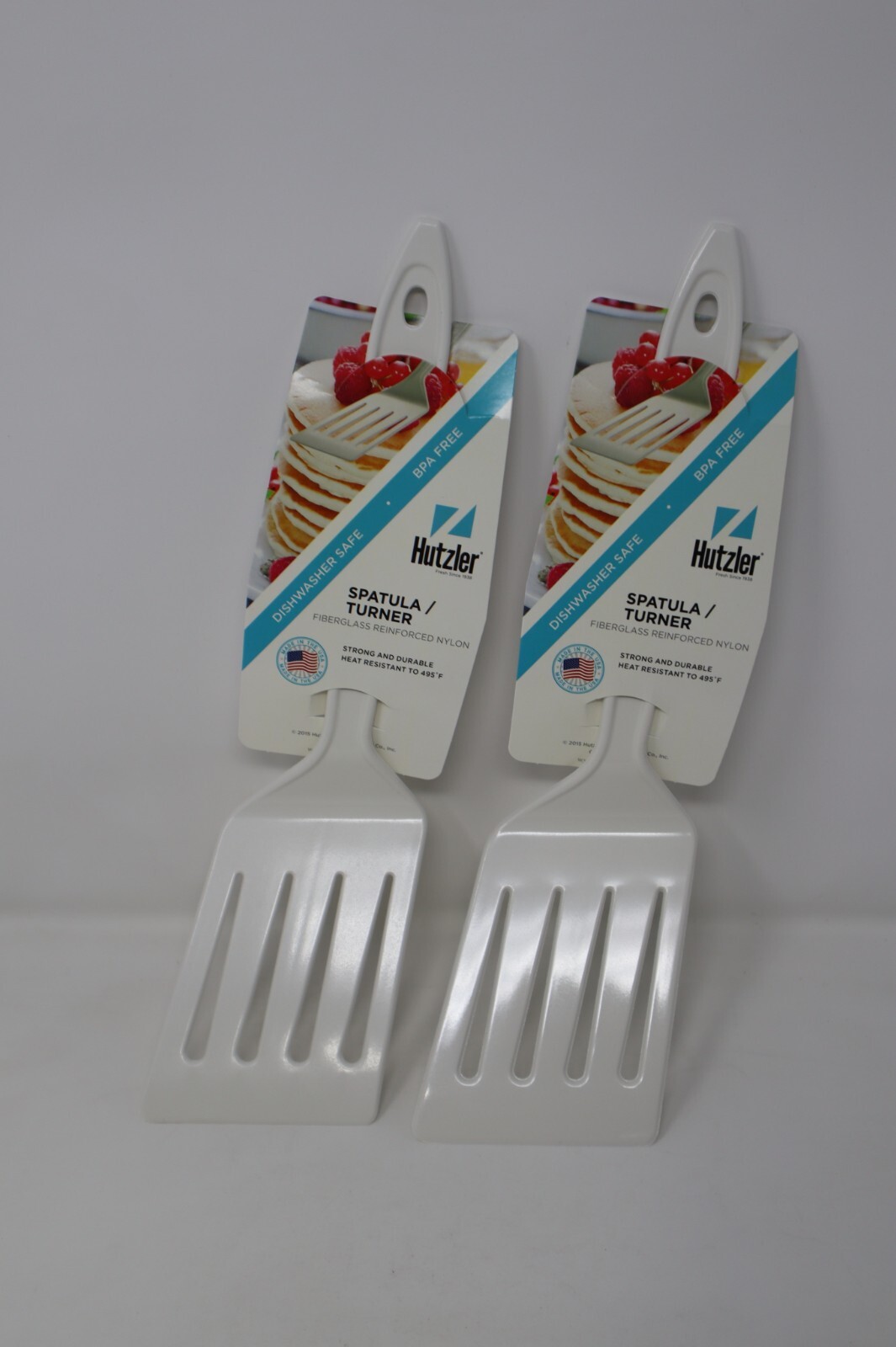 Hutzler Reinforced Nylon Spatula Turner, 2 Pack - White