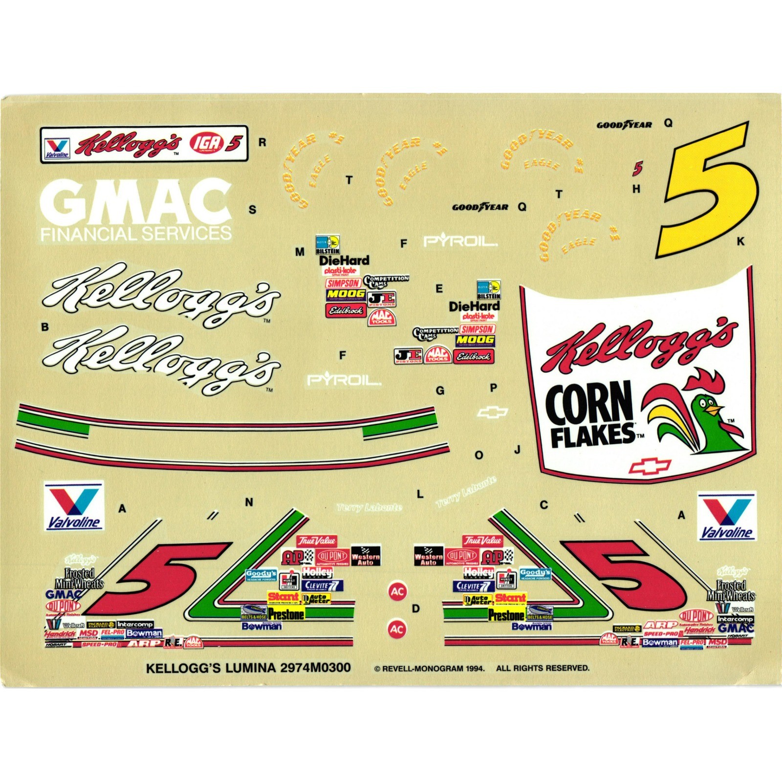 Revell-Monogram Kellogg's #5 Lumina NASCAR 1:25 Decals