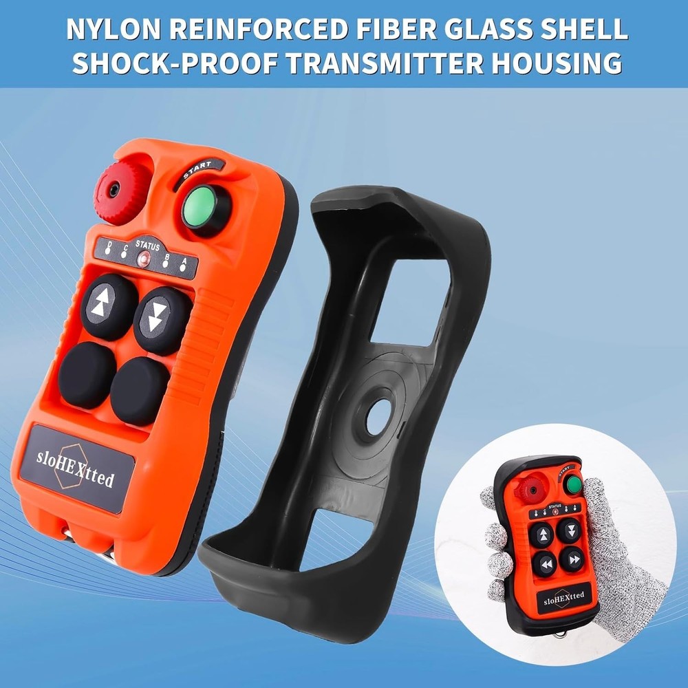 Reliable 2-Channel Industrial Crane Remote Control - Dustproof & Easy Pairing