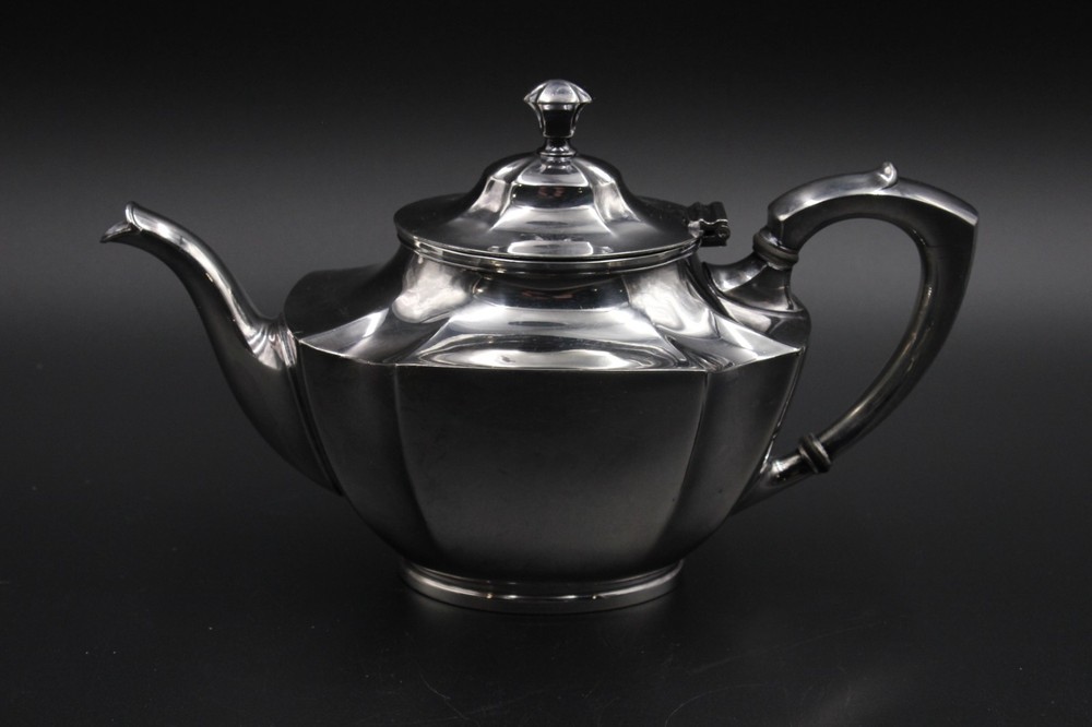 Vintage 4 pc. Silver Plate Tea Set by Wallace / V579 Pattern - Used