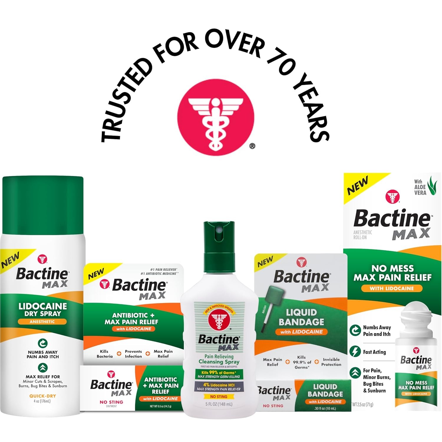 Bactine MAX Antibiotic + Pain Relieving Ointment - with...