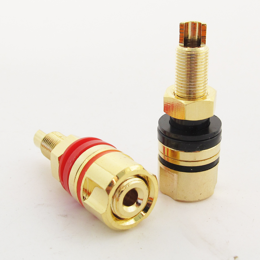 4pcs High Quality Gold Plated Brass Amplifier Speaker Terminal Binding Post