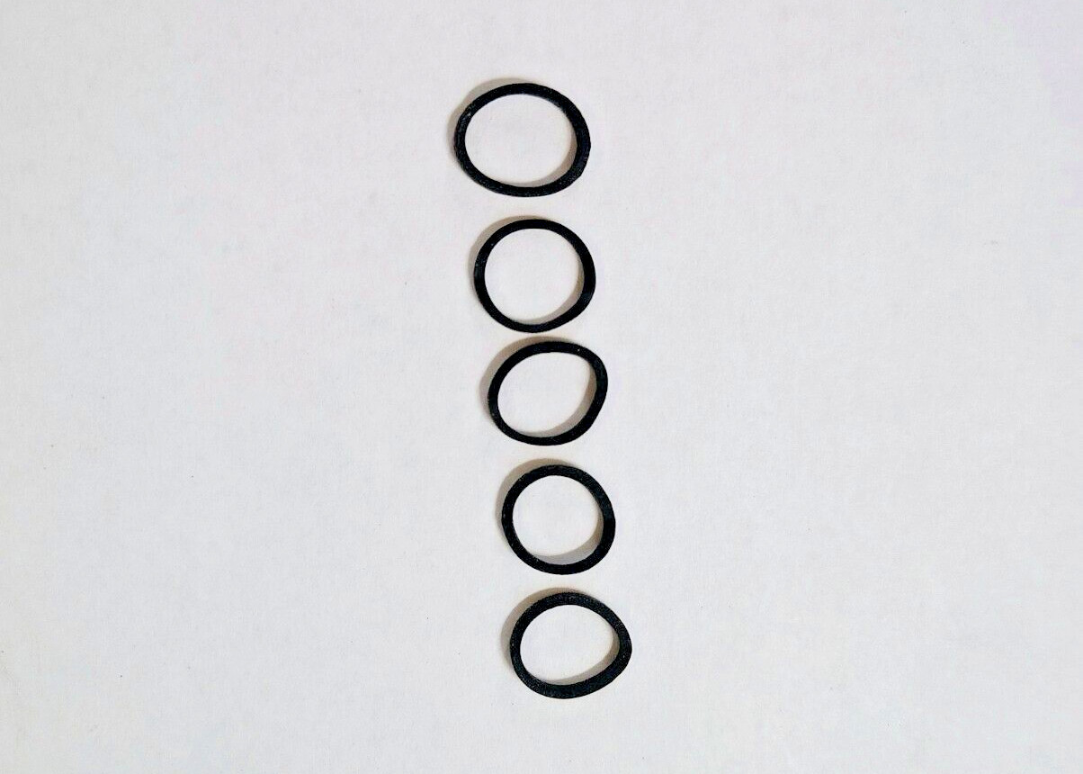 Five 13mm x 1mm Square Audio / Video Rubber Belts for CD/DVD/MD/DAT / Cassettes