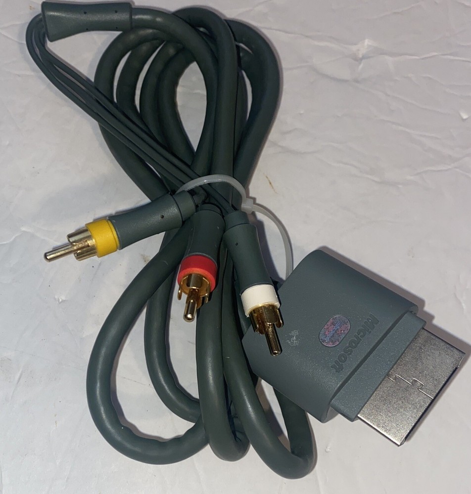 Official Microsoft Xbox 360 Audio Video Composite AV Cable Cord Authentic