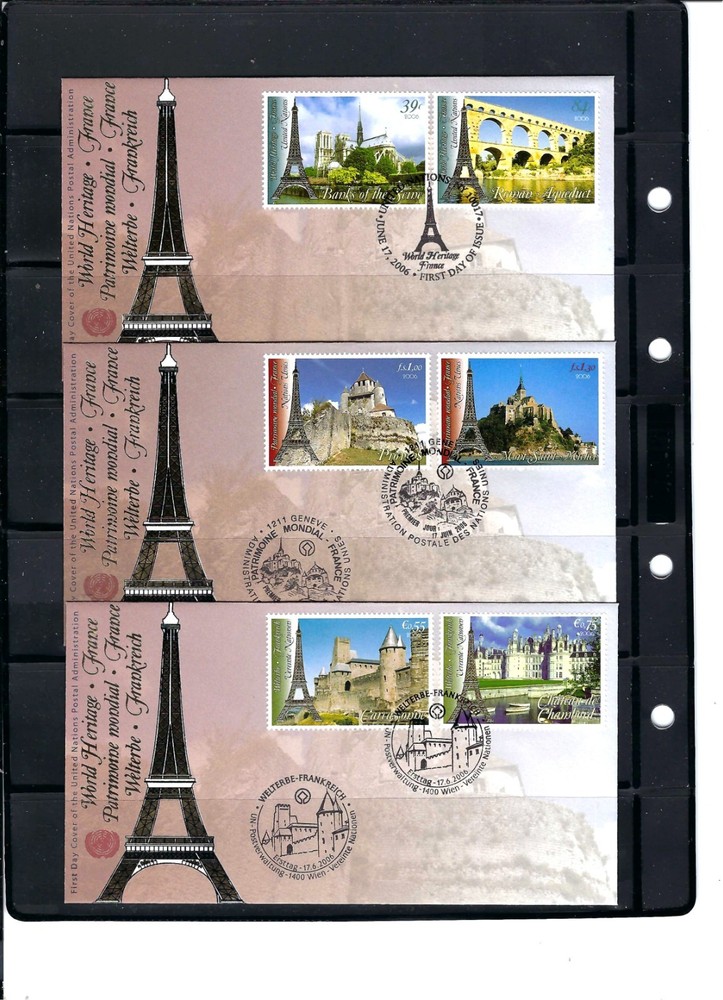 2006 WH FRANCE FDC's (Combos) - UNPA Cachet - (424A)