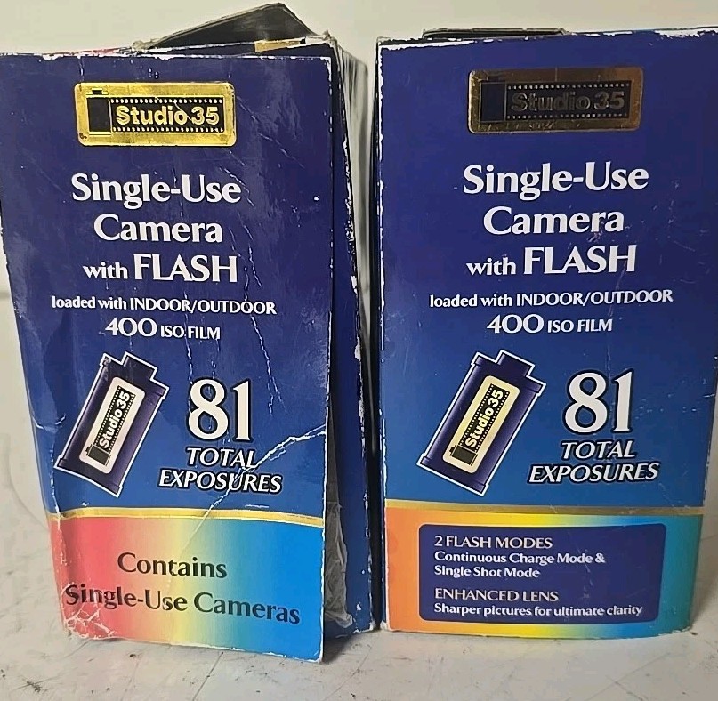 Lot 2 Walgreens Studio 35 Single-Use 35mm Camera w/ Flash 81 Exposures 3 Pack