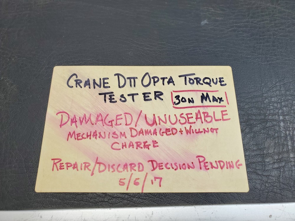 CRANE ELECTRONICS DTT OPTA 30NM POWER AND TORQUE TOOL ANALYZER - AS IS