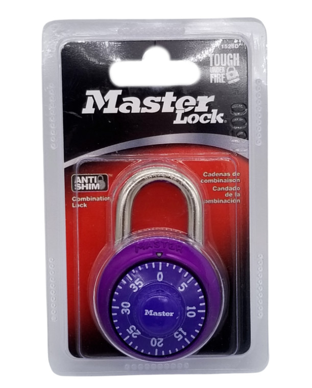Master Lock 1526D Locker Lock Combination Padlock 1 Pack Purple