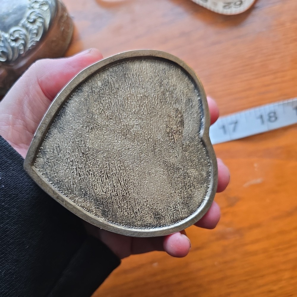 Ornate Silver-Plated Vintage Lidded Trinket Boxes Lot Of 5