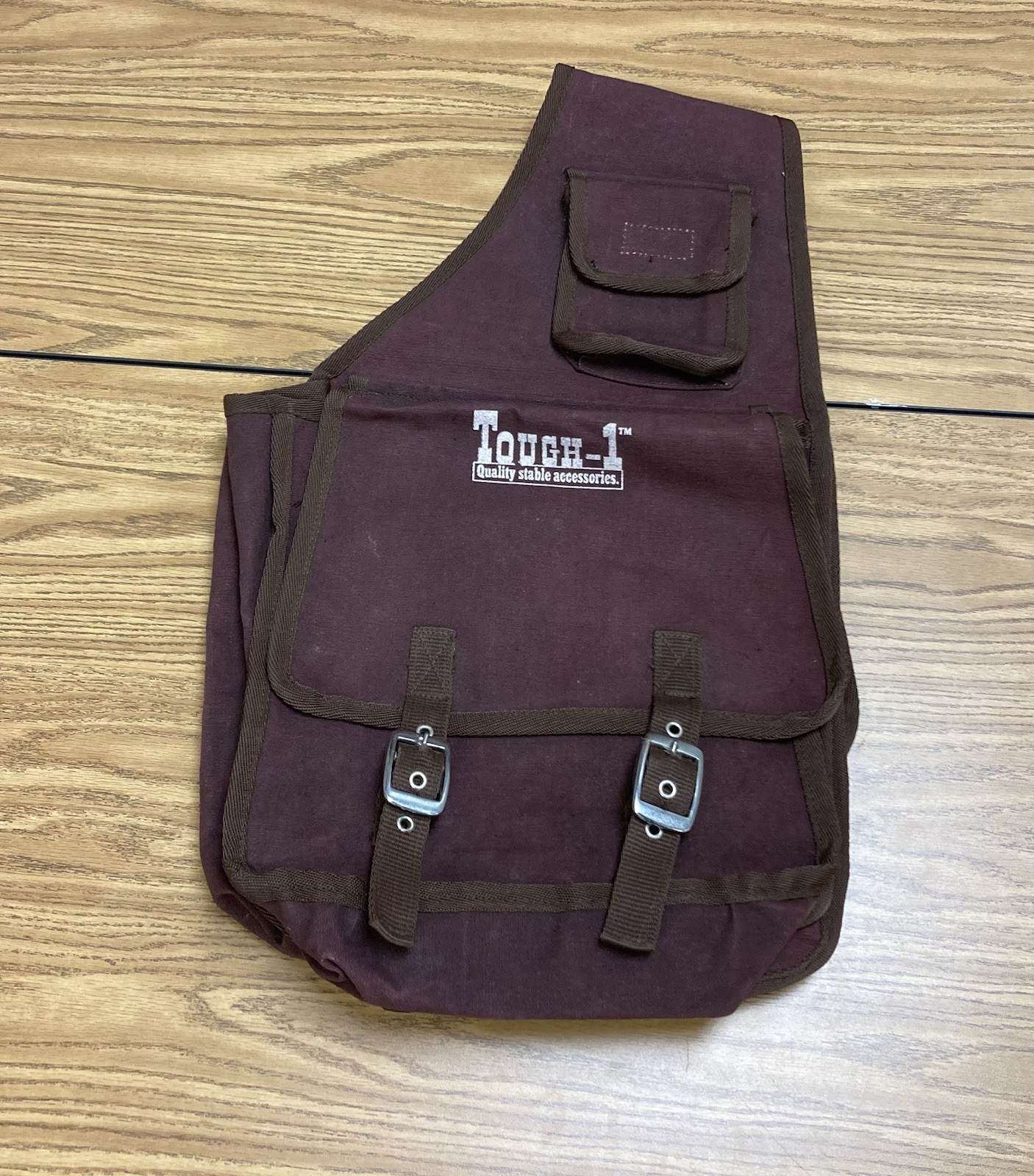 Vintage Tough-1 Saddle Bag Heavy Canvas Buckle Maroon Purple Excellent Condition