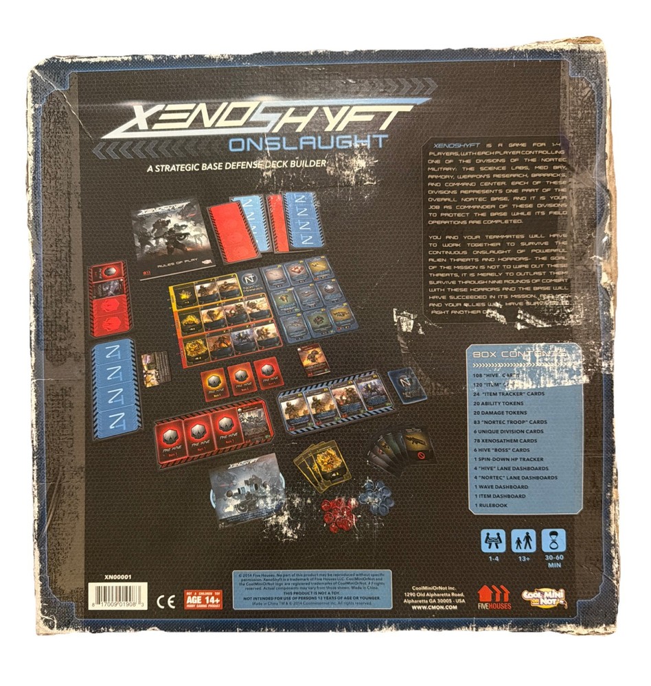 Xenoshyft: Onslaught Board Game – CMON, Coop Sci‑Fi Deckbuilder, Complete
