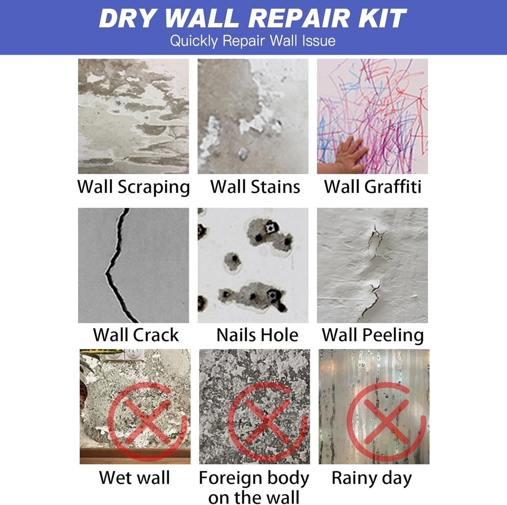Eco-Friendly Wall Repair Kit - Waterproof Patch Paste with Tools for Home Fixes