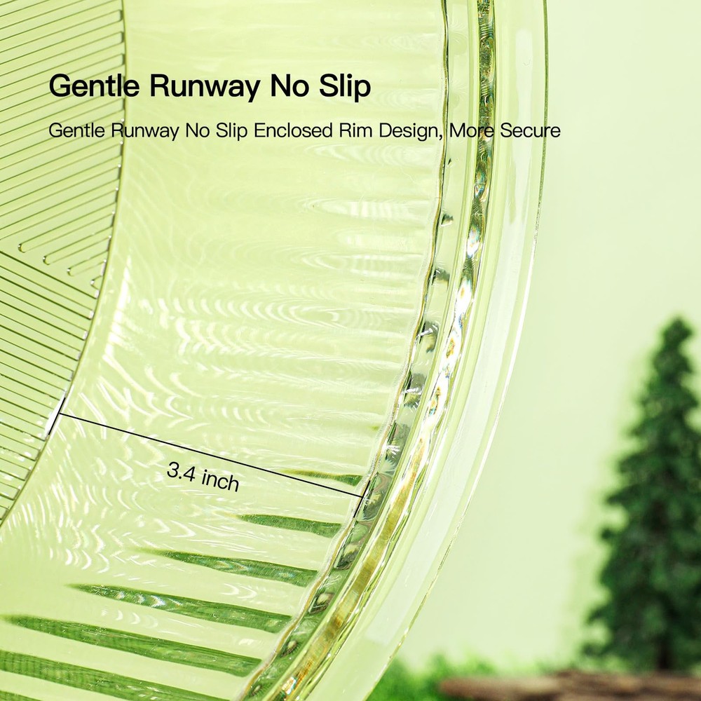 Super-Silent Hamster Exercise Wheel 8.5 Inch Clear Adjustable Stand Spin