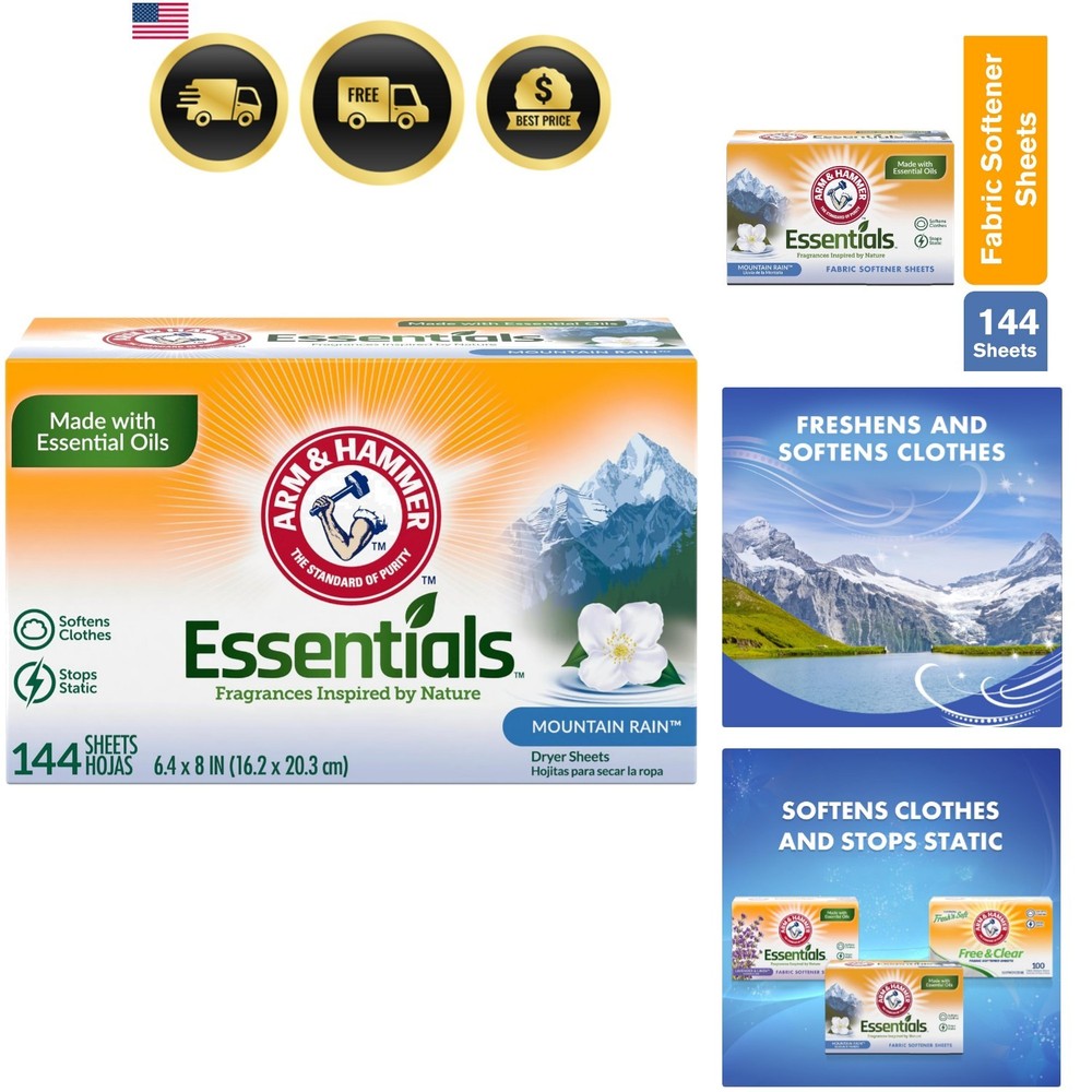 Fabric Softener Sheets, Mountain Rain 144ct