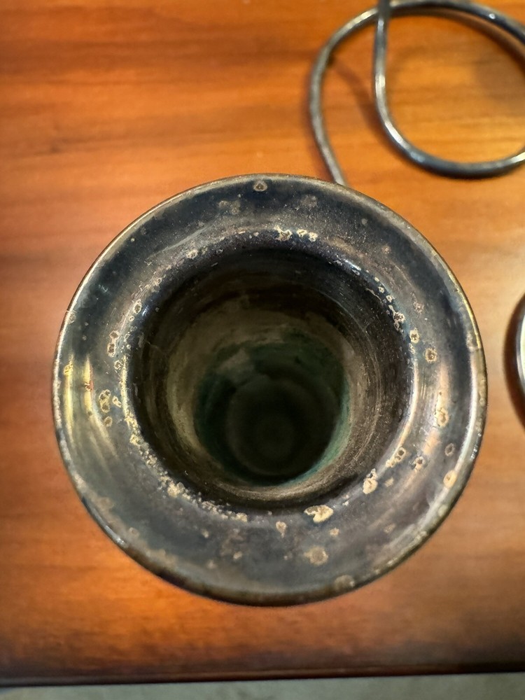 Gunter Kupetz WMF Germany Silver plate Candle Holders Sticks pair set 1950’s MCM