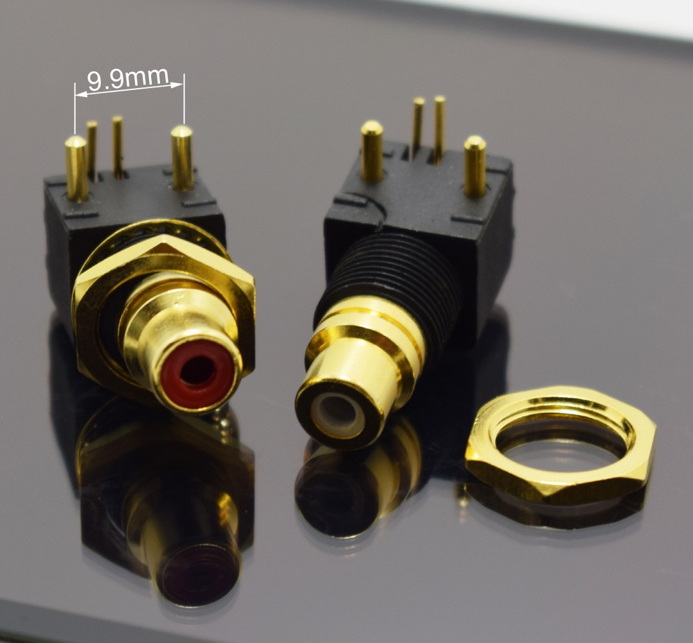 10pcs Gold RCA Female Jack Pin PCB Socket Audio Video A/V Socket Connector