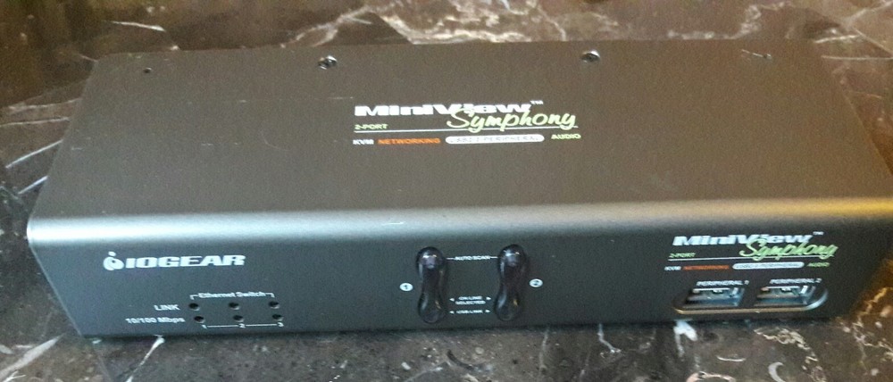 IOGEAR 2-Port MiniView Symphony Multi-function KVM Switch Master View 2 Port USB