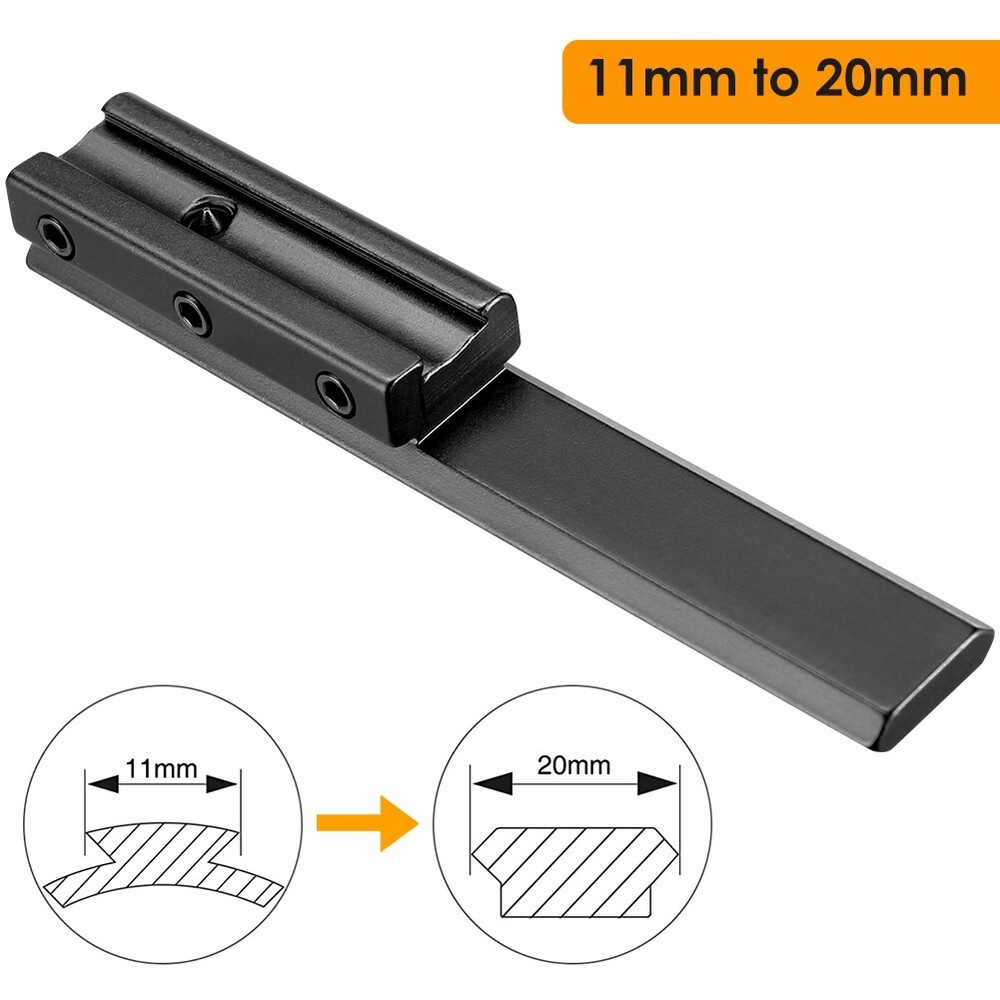 Dovetail Extension Adapter Riser Rail Mount Base 11mm Conversion to 20mm Rail