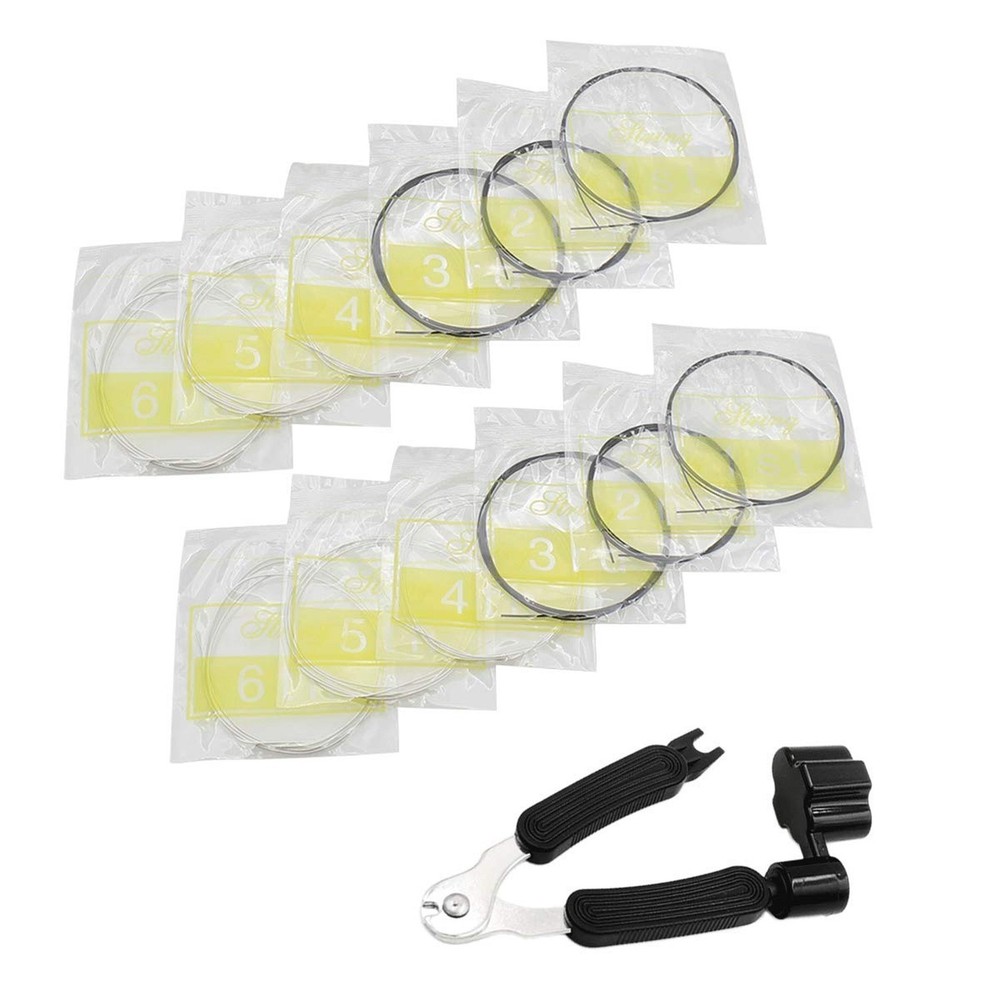 Black Nylon Classical Guitar Strings - 2 Sets and 3 in 1 Restringing Tool wit...