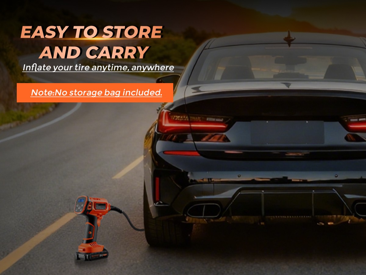 160PSI Cordless Tire Inflator Air Compressor Rechargeable Battery Car Air Pump