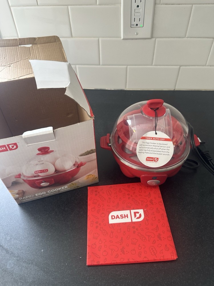 DASH Go Rapid Egg Cooker RED Quick Easy Cook Eggs/ Omelette EUC