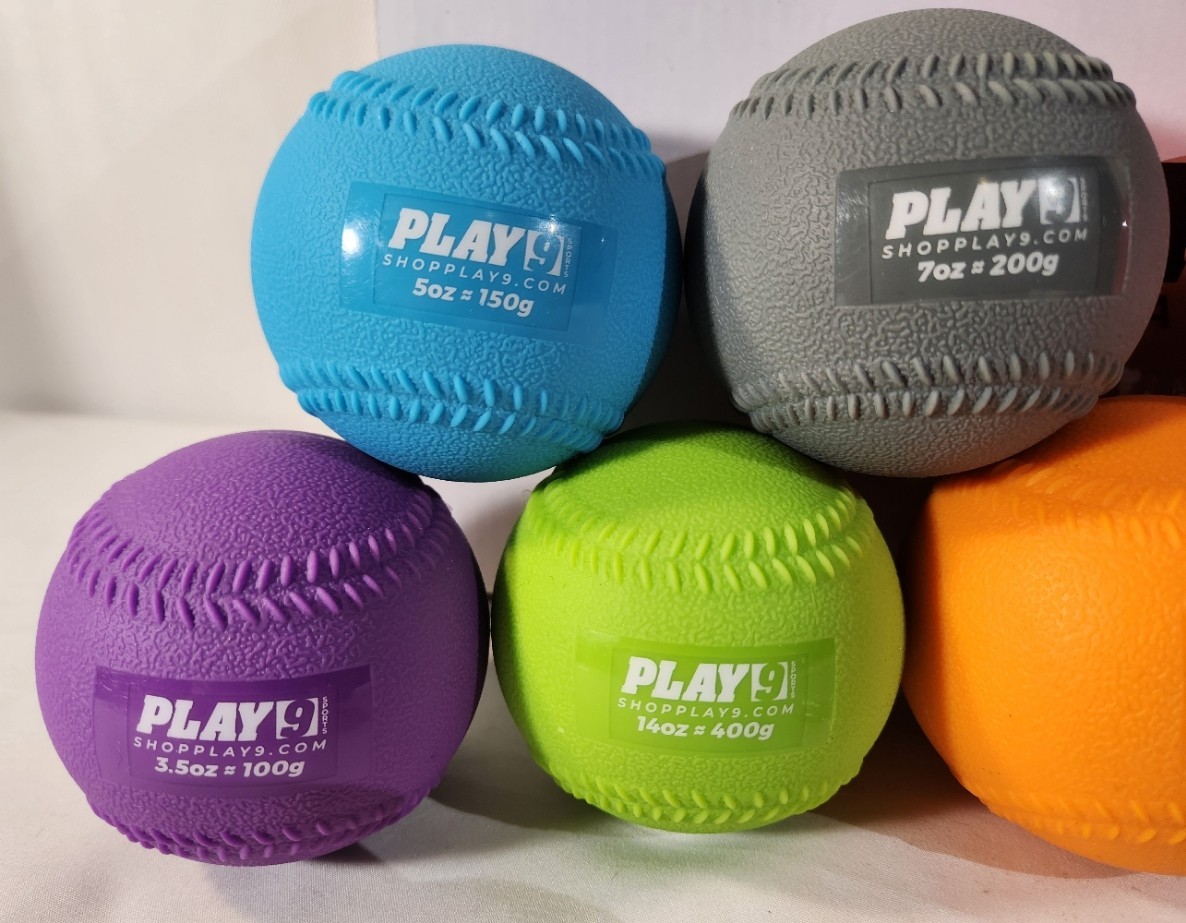 Play 9 Sports Plyo Weighted Training Baseballs- Set of 7 w/Bag- Never Used
