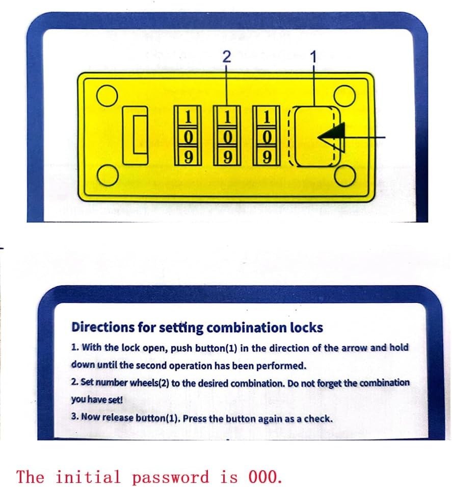 2 Pcs Tool Box Hasp Luggage Combination Lock Briefcase Replacement Lock