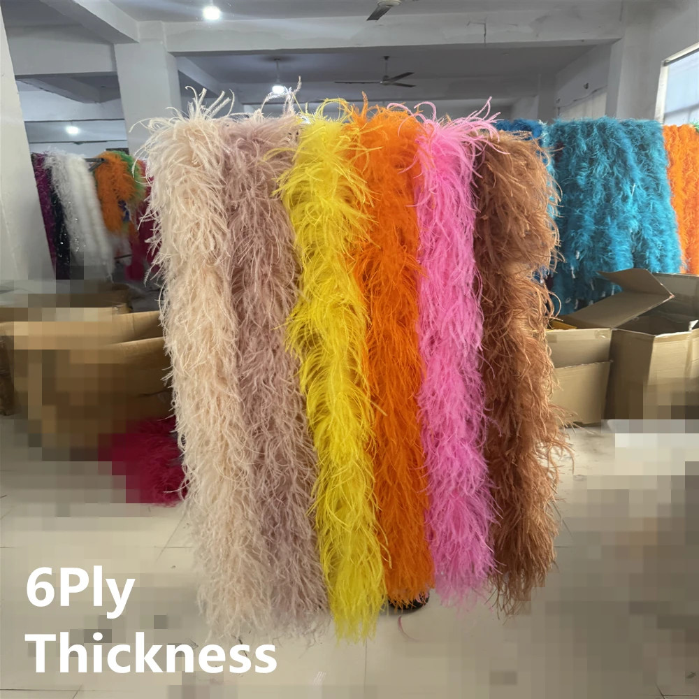 Deluxe 2M Ostrich Feather Boa Shawl 6 Layers U7 Dance Performance Accessory