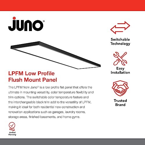 Low Profile Flush Mount Flat Panel Ceiling Light, 3-in-1 Switchable LED Panel
