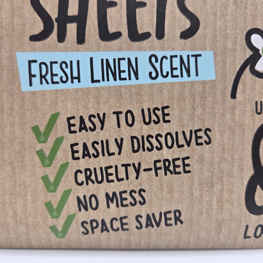 Eco Laundry Detergent Sheets - 80 Loads Laundry Sheets Detergent - Fresh Linen