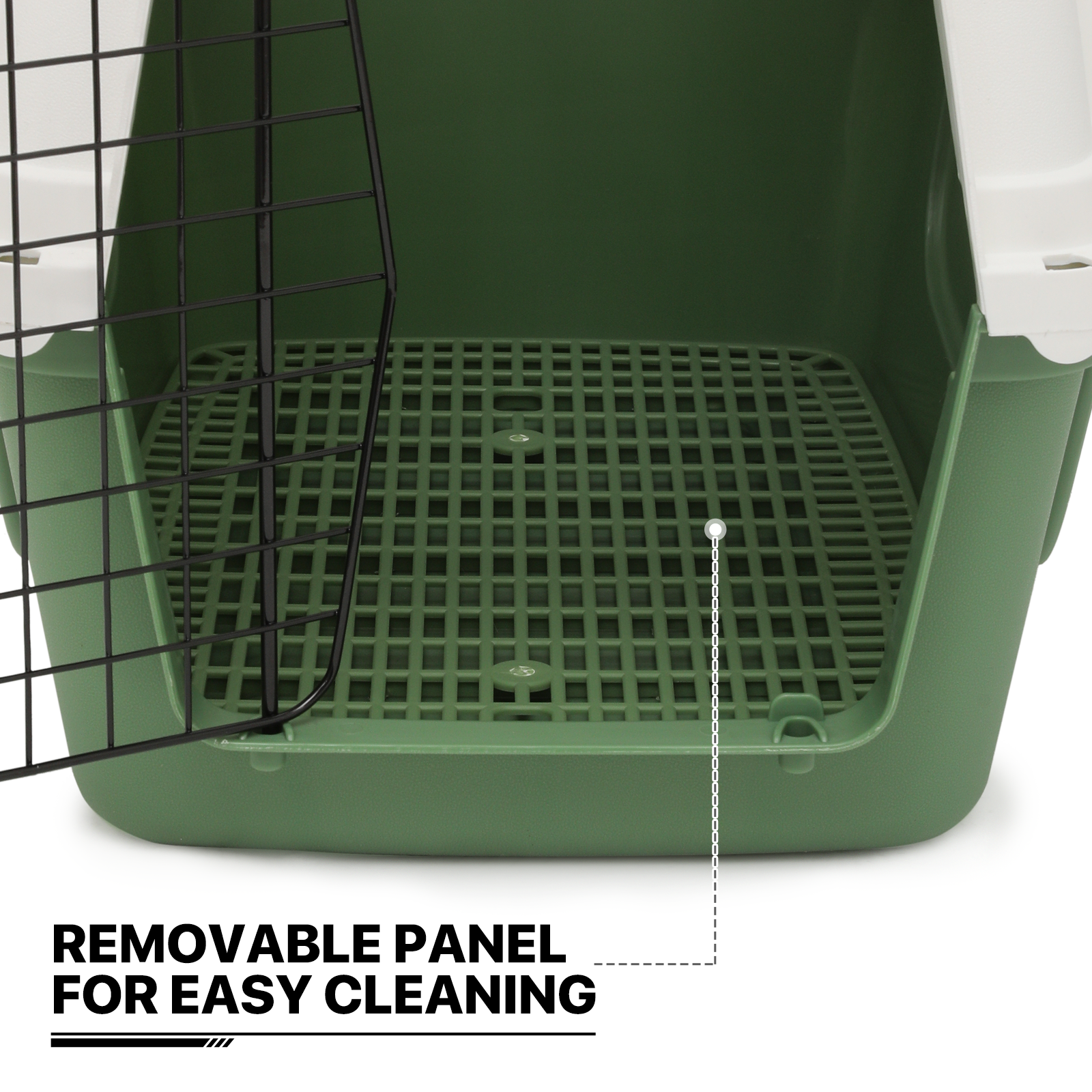 22" Plastic Pet Travel Carrier Hard Sided Dog Cat Transporter Cage Animal Crate