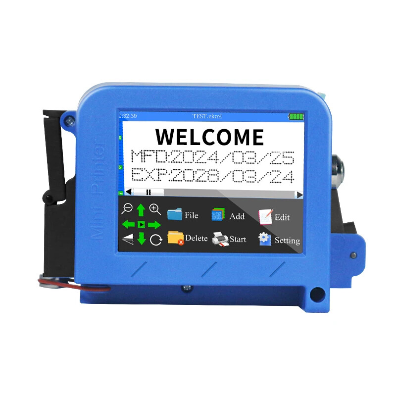 Handheld expiration date barcode batch number printing mini inkjet printer